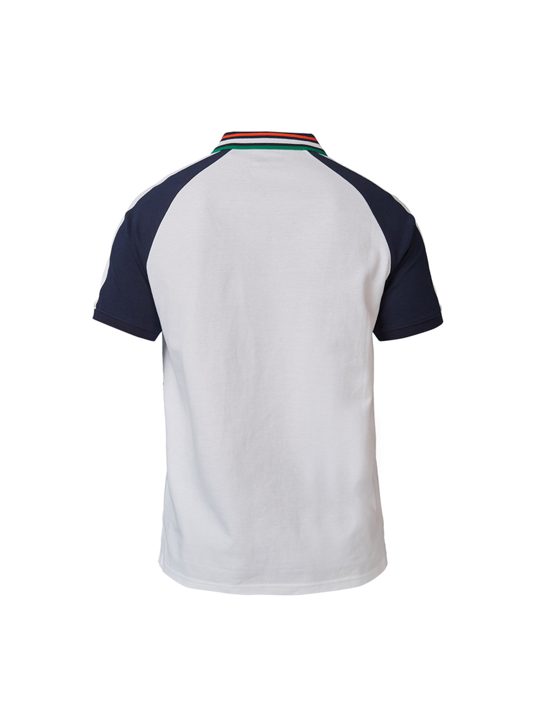 India ICC Champions Trophy 2025 Men White and Navy Blue Printed Raglan Sleeves Polo Collar Cotton T-Shirt (8)