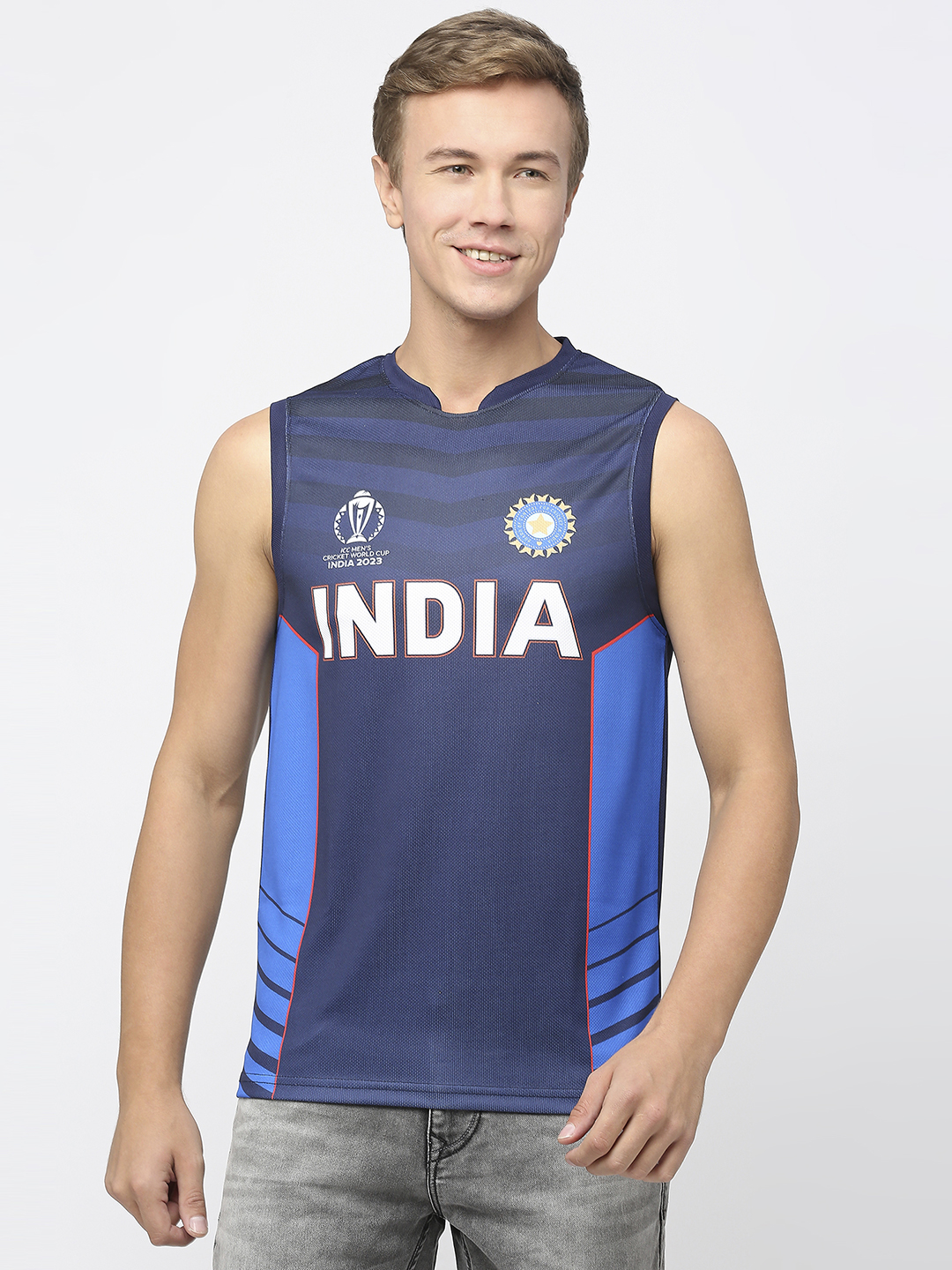 Indian cricket team sleeveless jersey hot sale