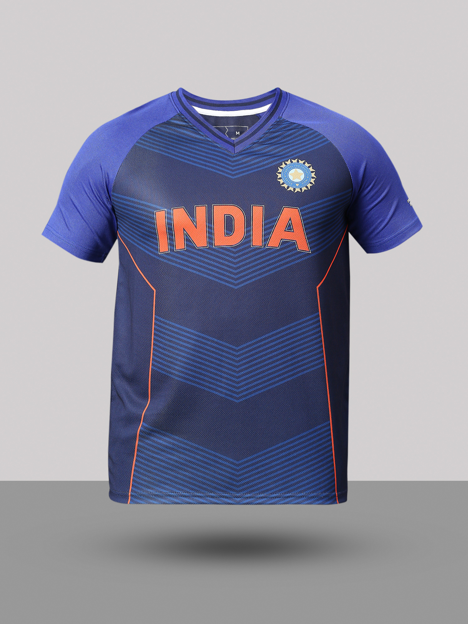 India Official ICC CWC-23 Men Navy Blue Printed V-Neck T-Shirts (7)