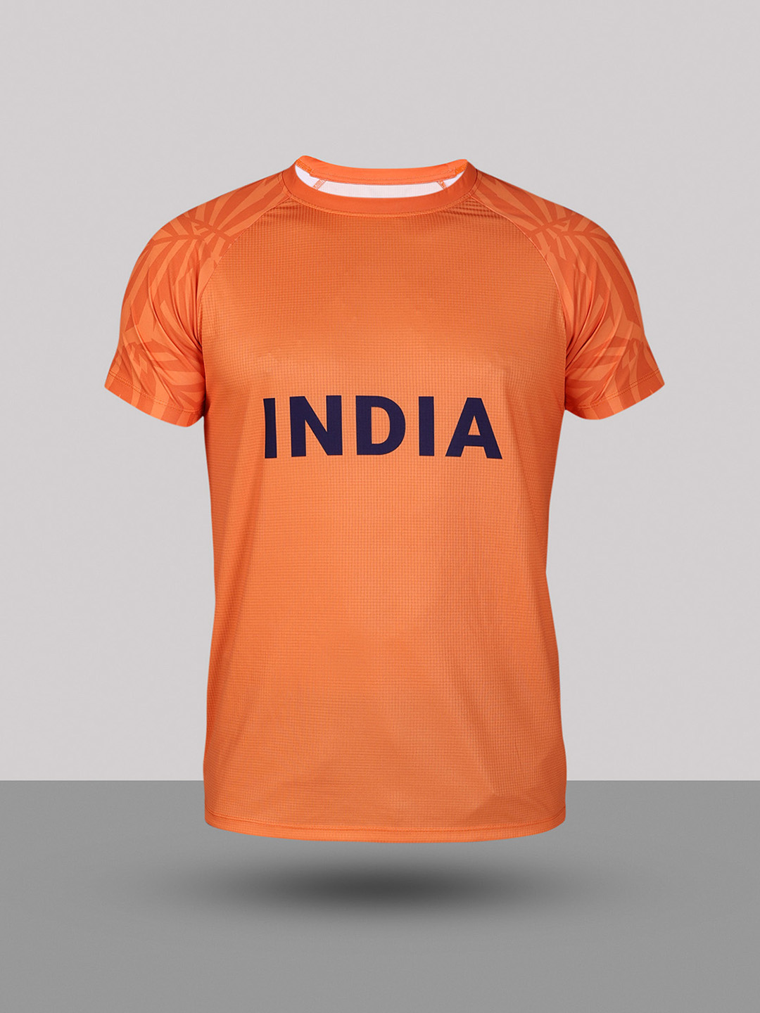 India Orange Graphic Printed Half Sleeves Round Neck Polyester T-Shirt (8)