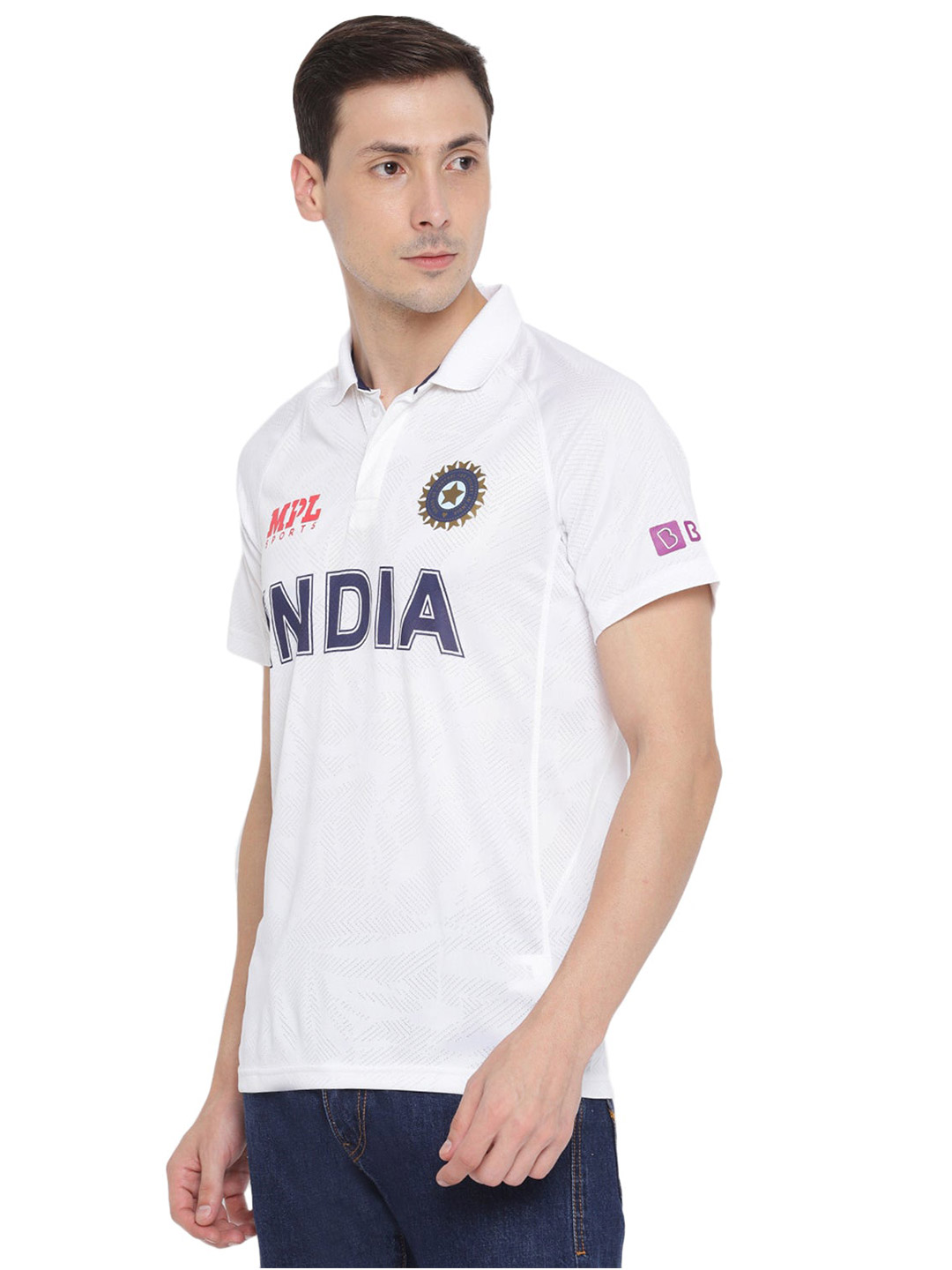 India Team India Men's Regular Fit White Fan Jersey (3)