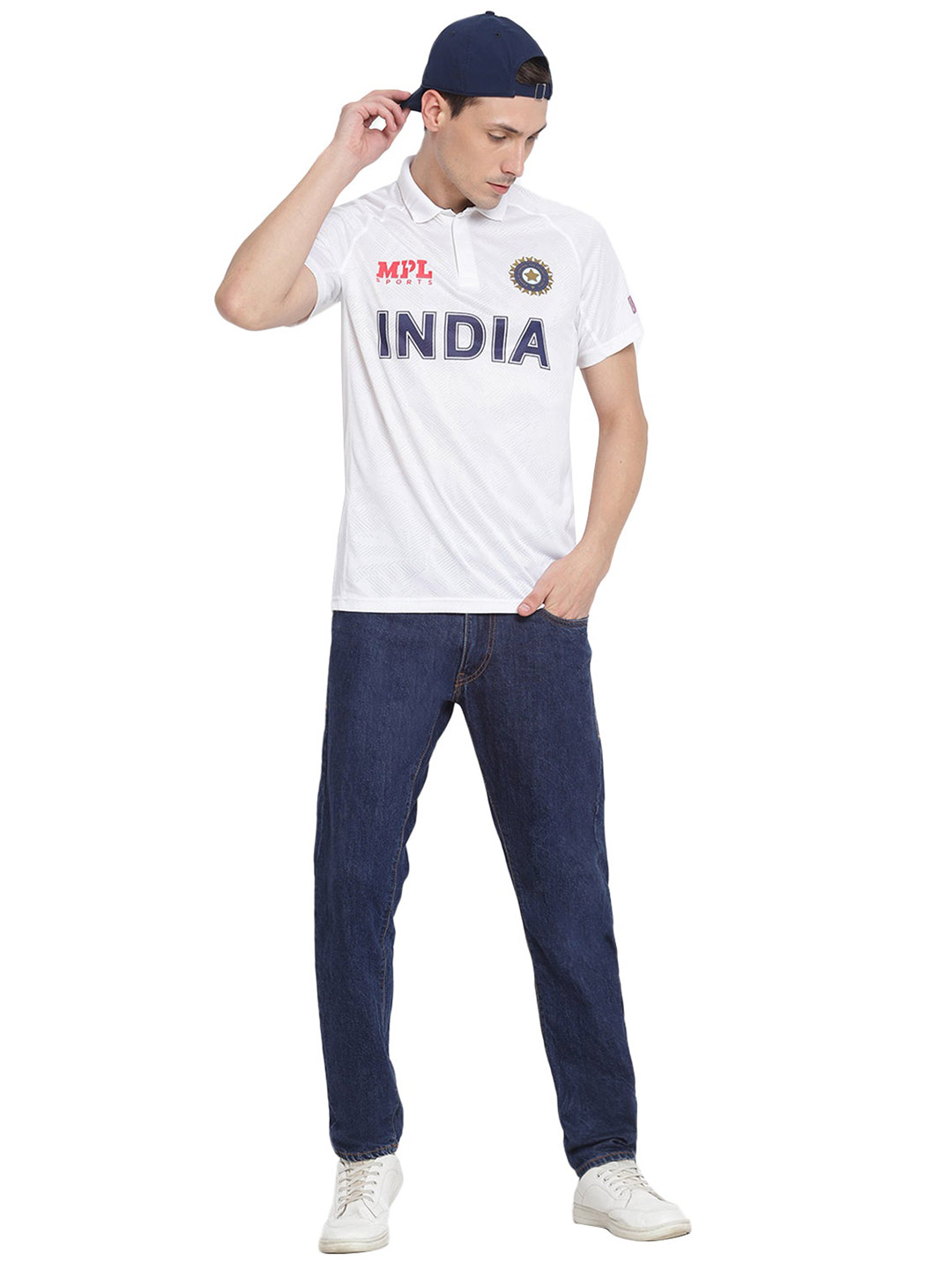 India Team India Men's Regular Fit White Fan Jersey (5)