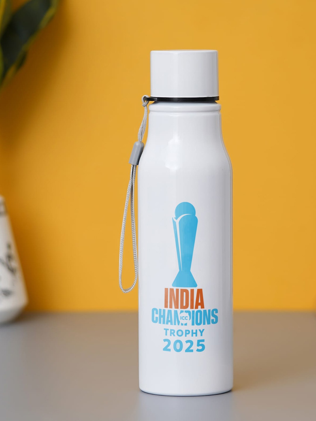 India ICC Champions Trophy 2025 - Single Walled, Easy to Carry, Leak-Proof, Rust Free, Stainless Steel Bottle - 750 ml (