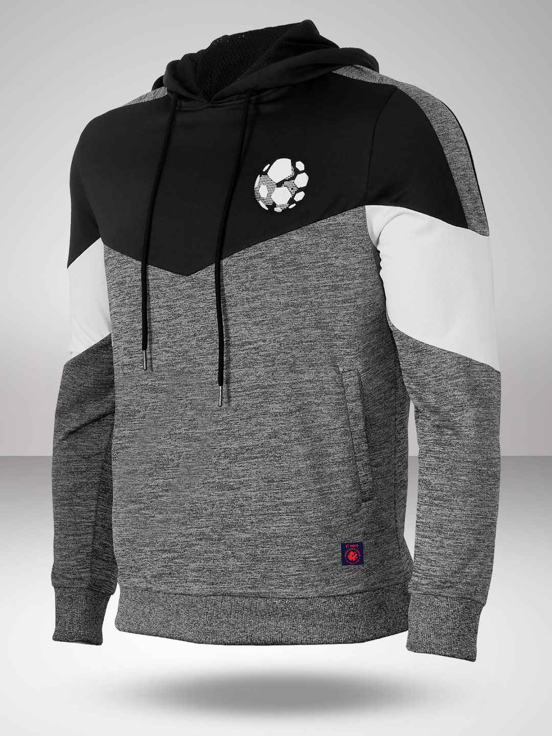 Indian Super League Men Grey Colourblocked Hooded Sweatshirts (1)