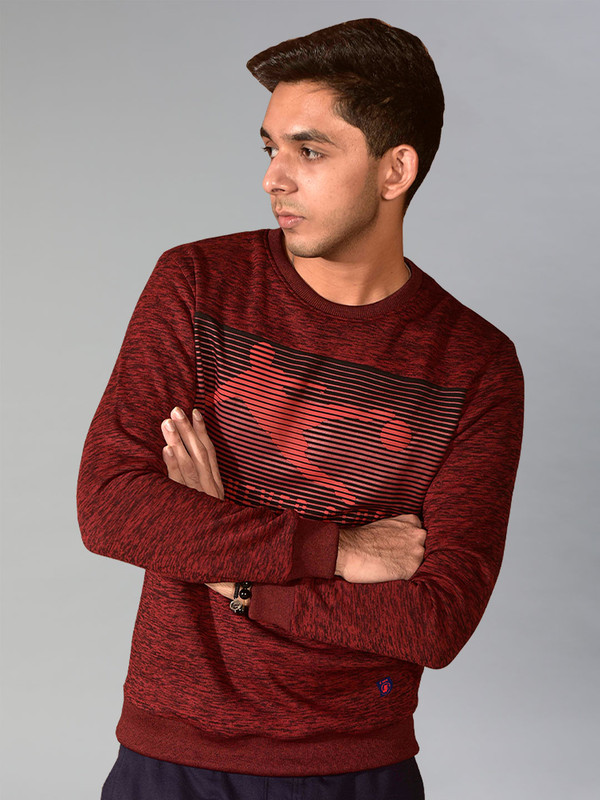 Indian Super League Men Red Solid Round Neck Sweatshirts (1)