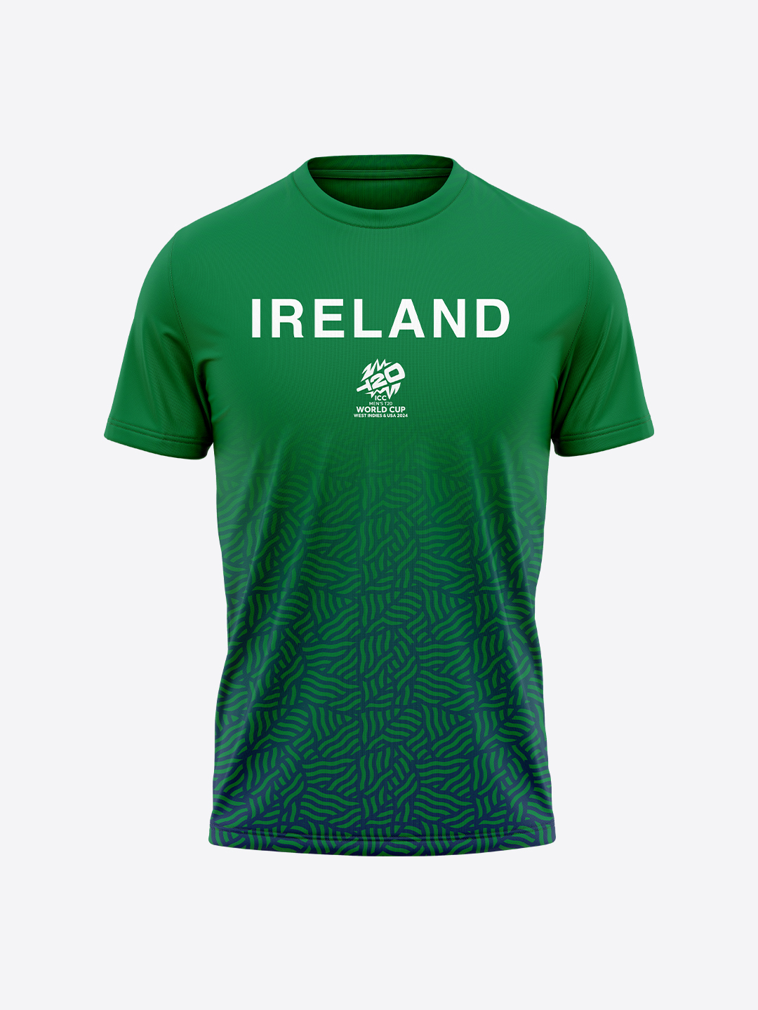 Ireland ICC Men's T20 WC-24 Green Logo Printed Half Sleeves Round Neck Polyester T-Shirt (1)
