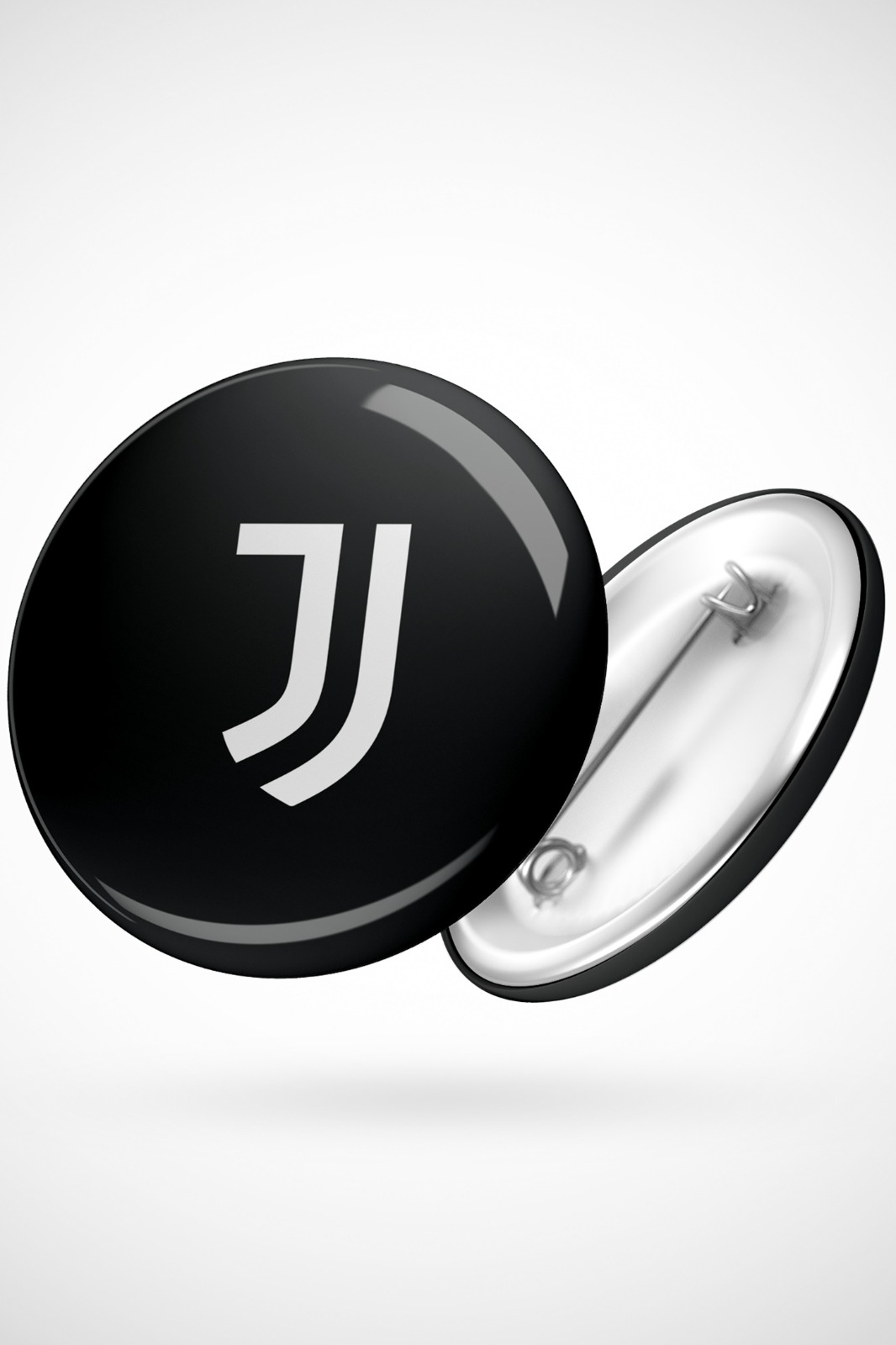 Juventus F.C. Black Printed Plastic Pin Badge (Pack of 1) (2)