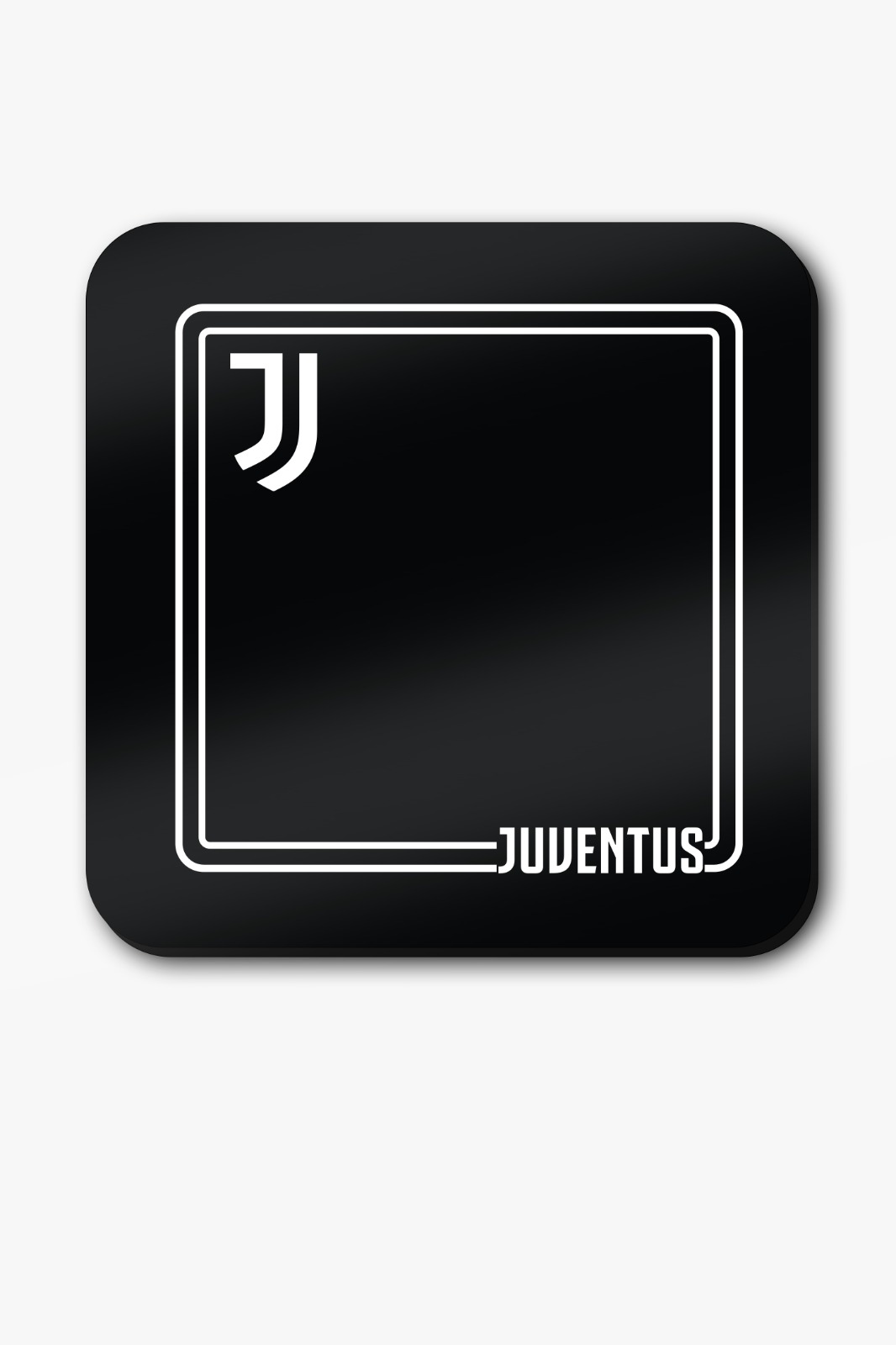 Black Printed Square Plastic  Coaster (Pack of 4)