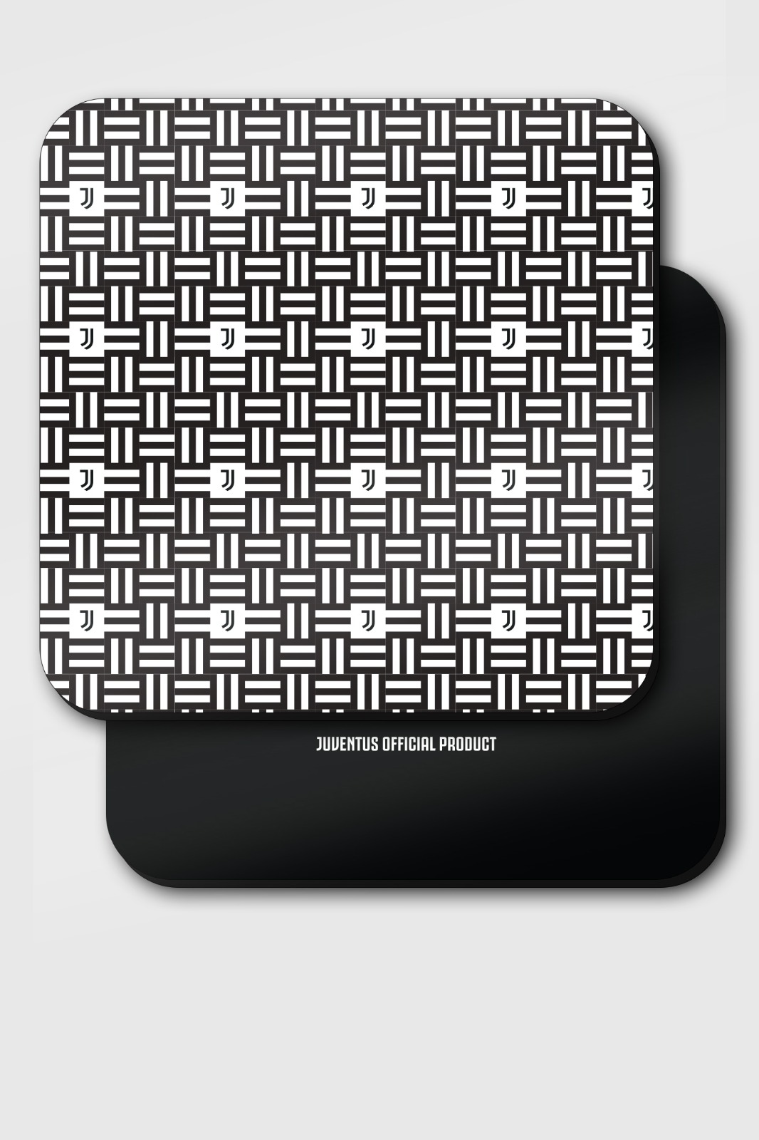 Juventus F.C. Black Printed Square Plastic  Coaster (Pack of 4) (2)