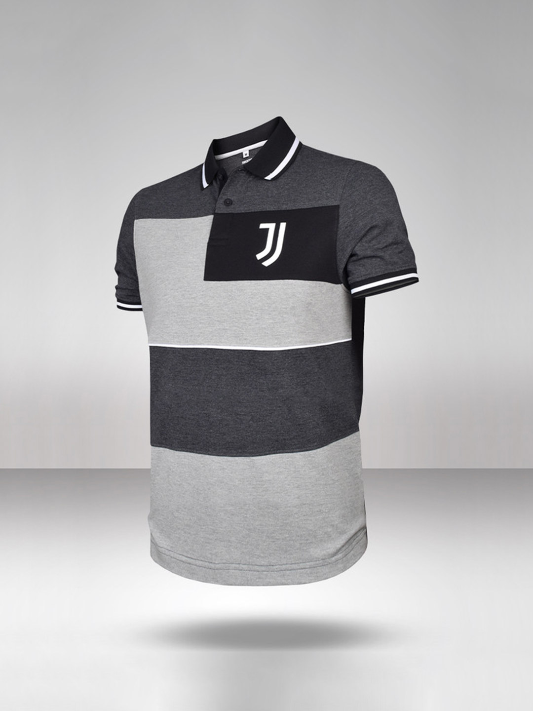 Juventus F.C. Juventus FC Colour Blocked Polo Anthra Melange (1)