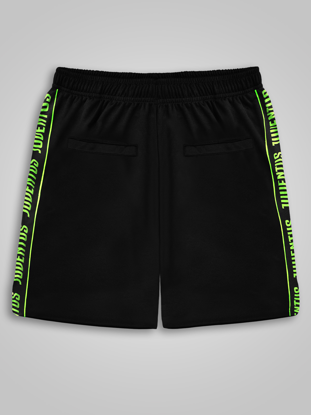 Juventus F.C. Men Black Printed Regular Fit Mid-Rise Polyester Athleisure Shorts (2)