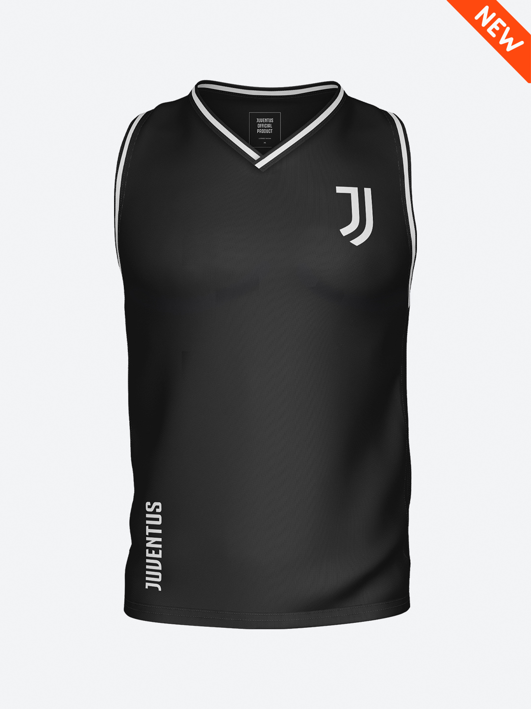 Men Black Printed V-Neck Logo Polyester Vest