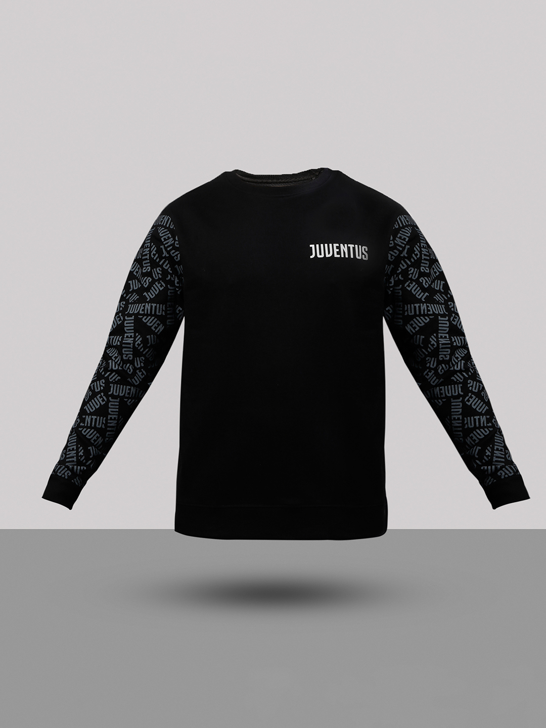Juventus F.C. Men Black Typography Printed Full Sleeves Round Neck PolyCotton Sweatshirt (6)