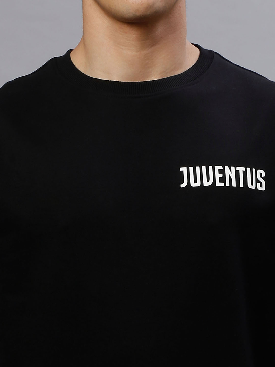 Juventus F.C. Men Black Typography Printed Full Sleeves Round Neck PolyCotton Sweatshirt (8)