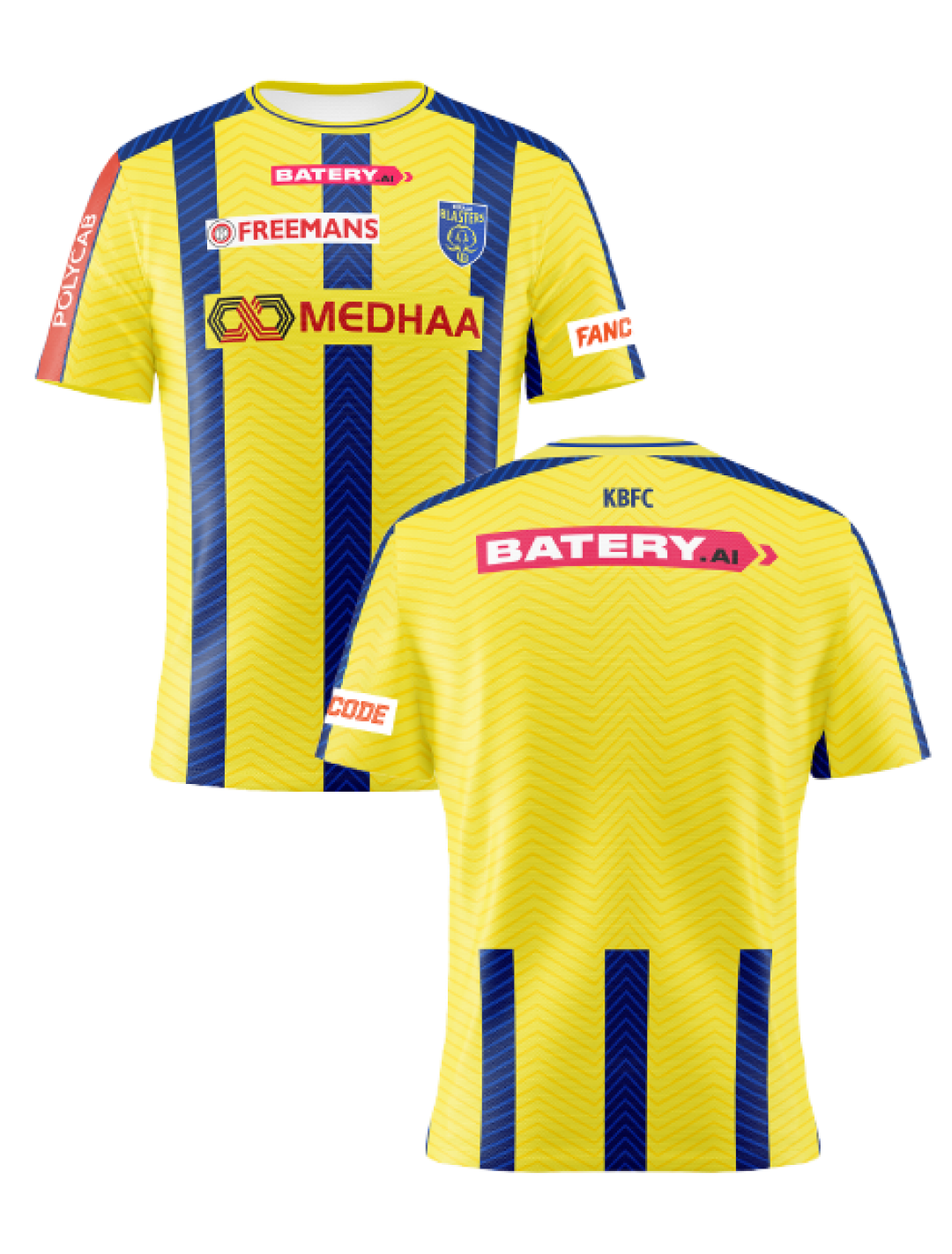 Kerala Blasters FC Customised: Official 2024 Home Jacquard Polyester Fan Jersey (3)