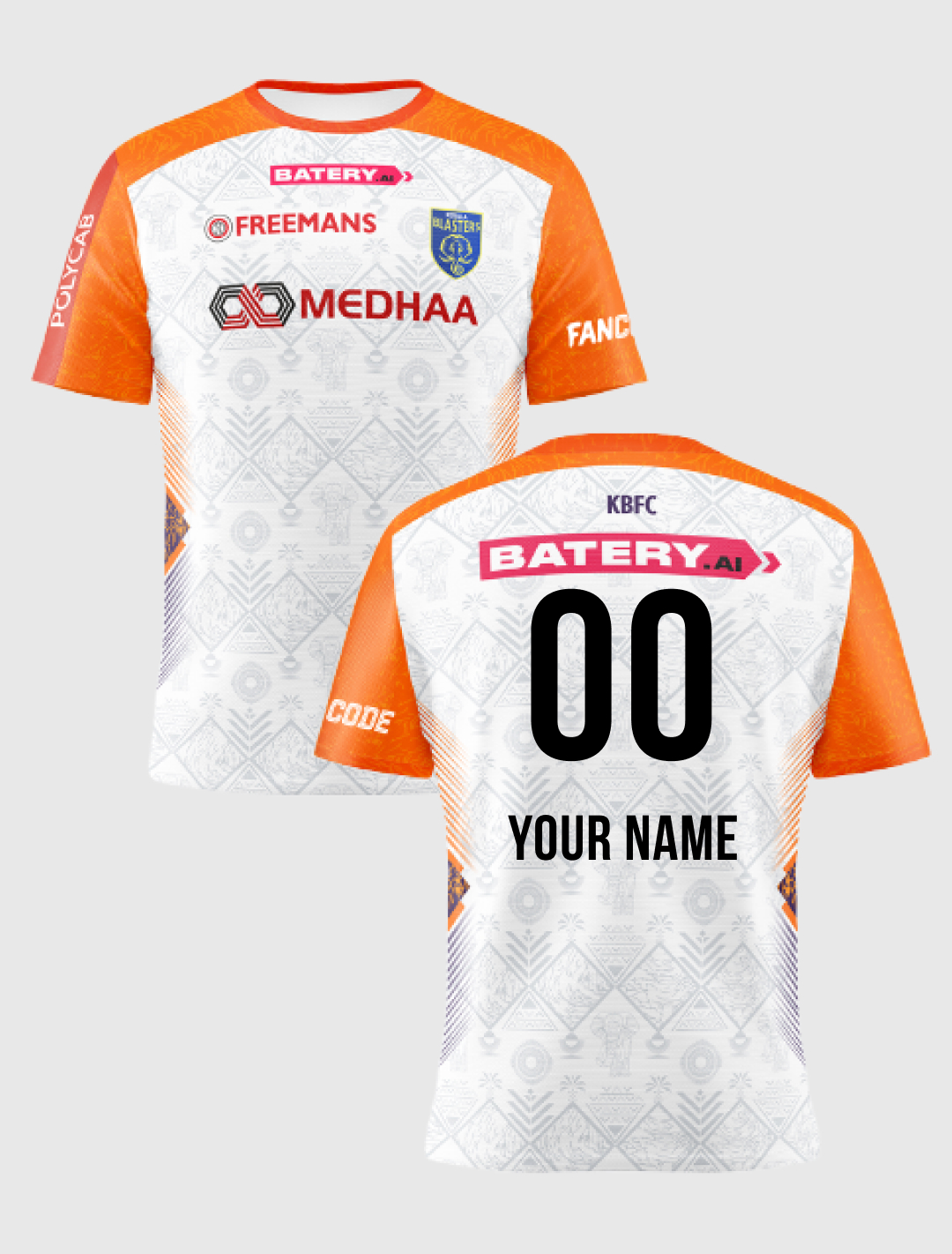 Kerala Blasters FC Customised: Official 2024 Third Edition Jacquard Polyester Fan Jersey