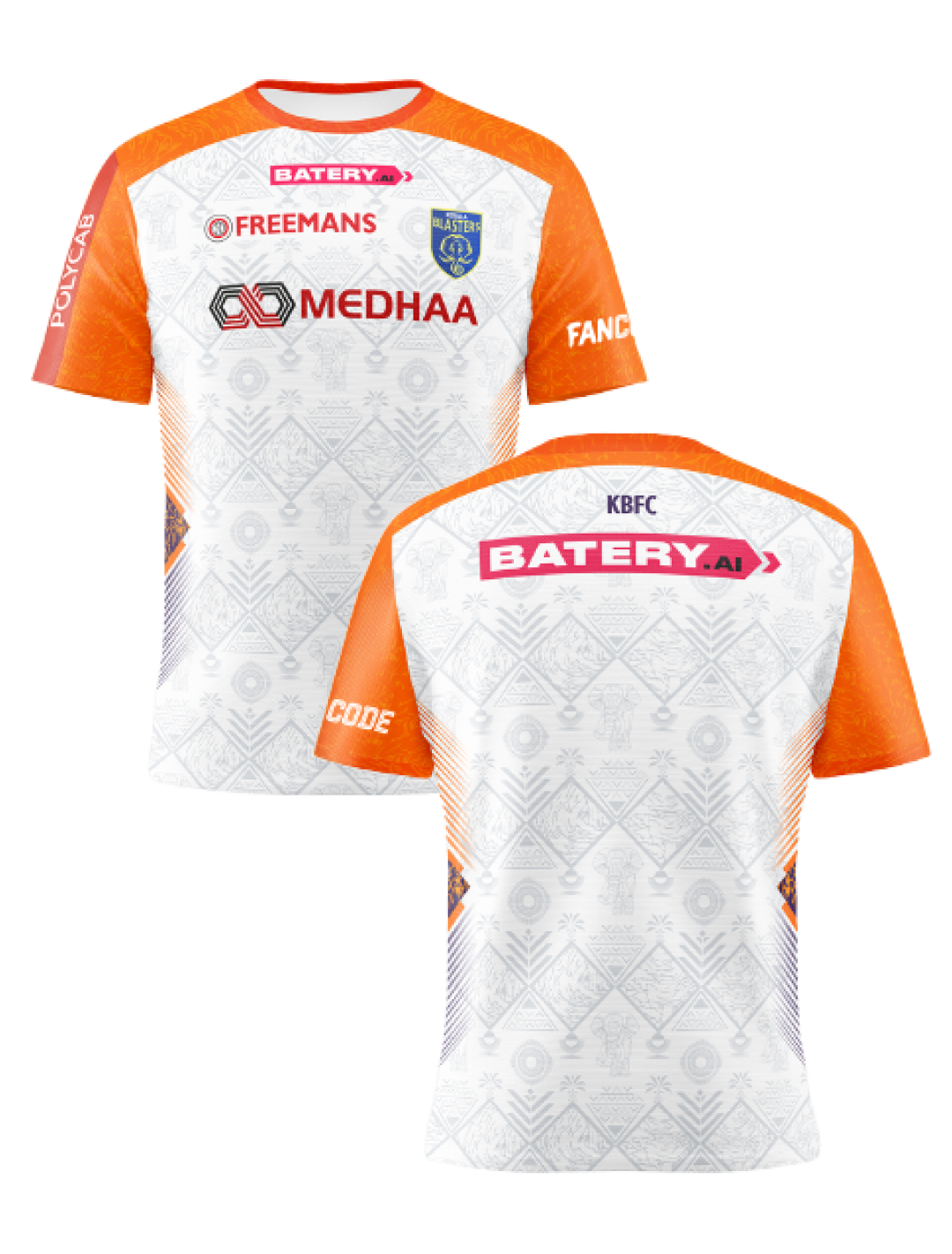 Kerala Blasters FC Customised: Official 2024 Third Edition Jacquard Polyester Fan Jersey (3)