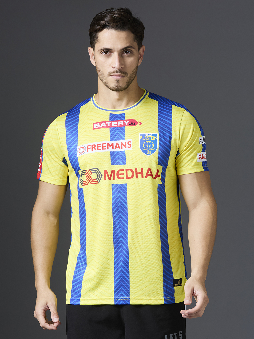 Kerala Blasters FC Official 2024 Home Jacquard Polyester Fan Jersey (1)