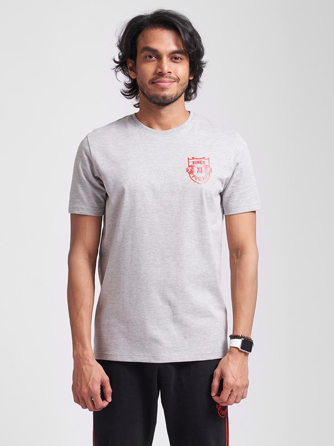 Kings XI Punjab Kings XI Punjab KL Rahul Grey Regular Fit Fan Jersey (1)