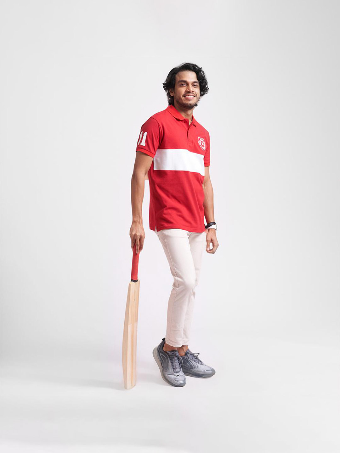 Kings XI Punjab Kings XI Punjab Regular Fit Polo with White Stripe (2)