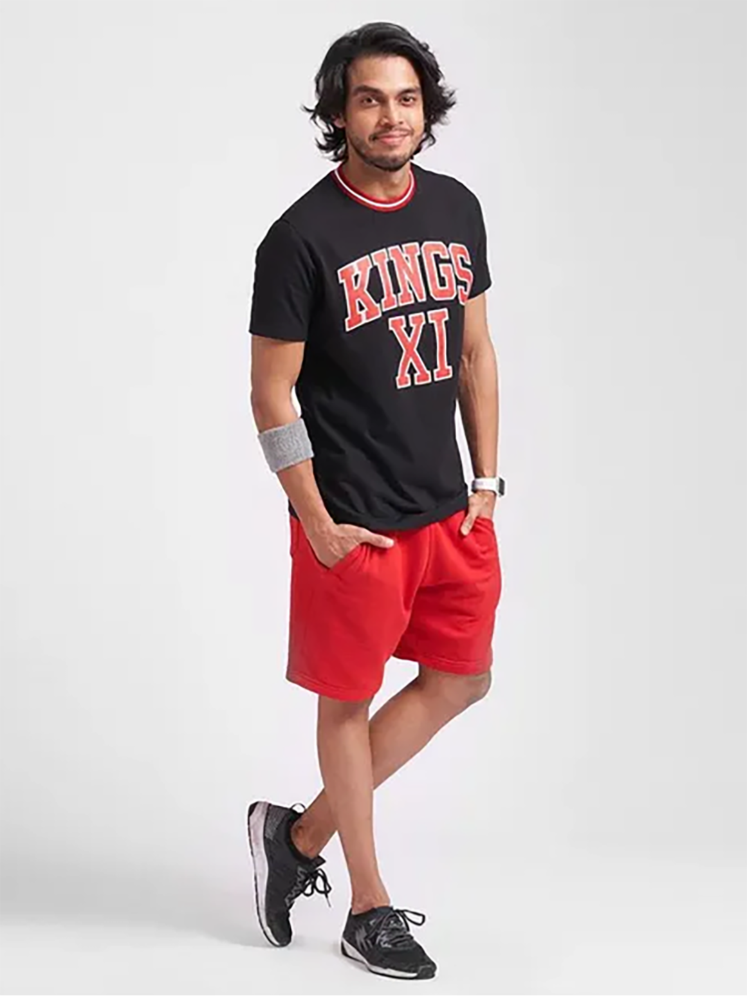 Kings XI Punjab Men Black Typography Printed Half Sleeves Round Neck T-Shirt (2)