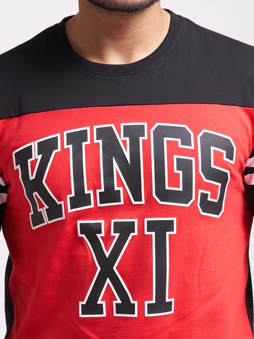 Kings XI Punjab Men Red and Black Typography Printed Half Sleeves Round Neck T-Shirt (3)