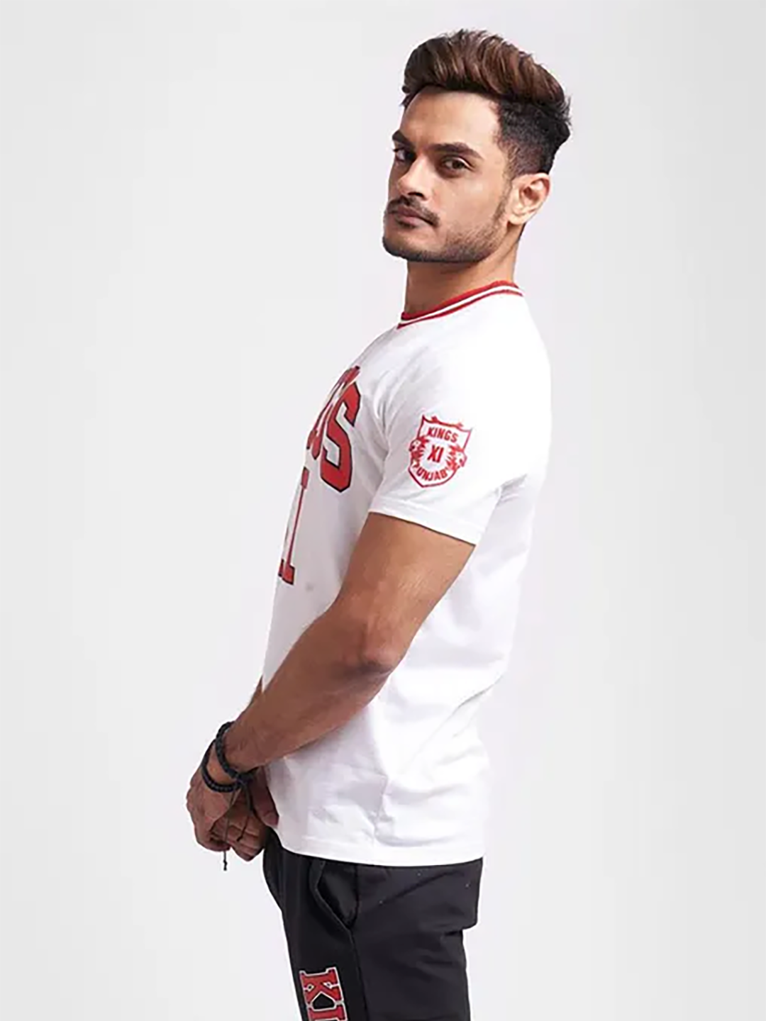 Kings XI Punjab Men White Typography Printed Half Sleeves Round Neck T-Shirt (2)