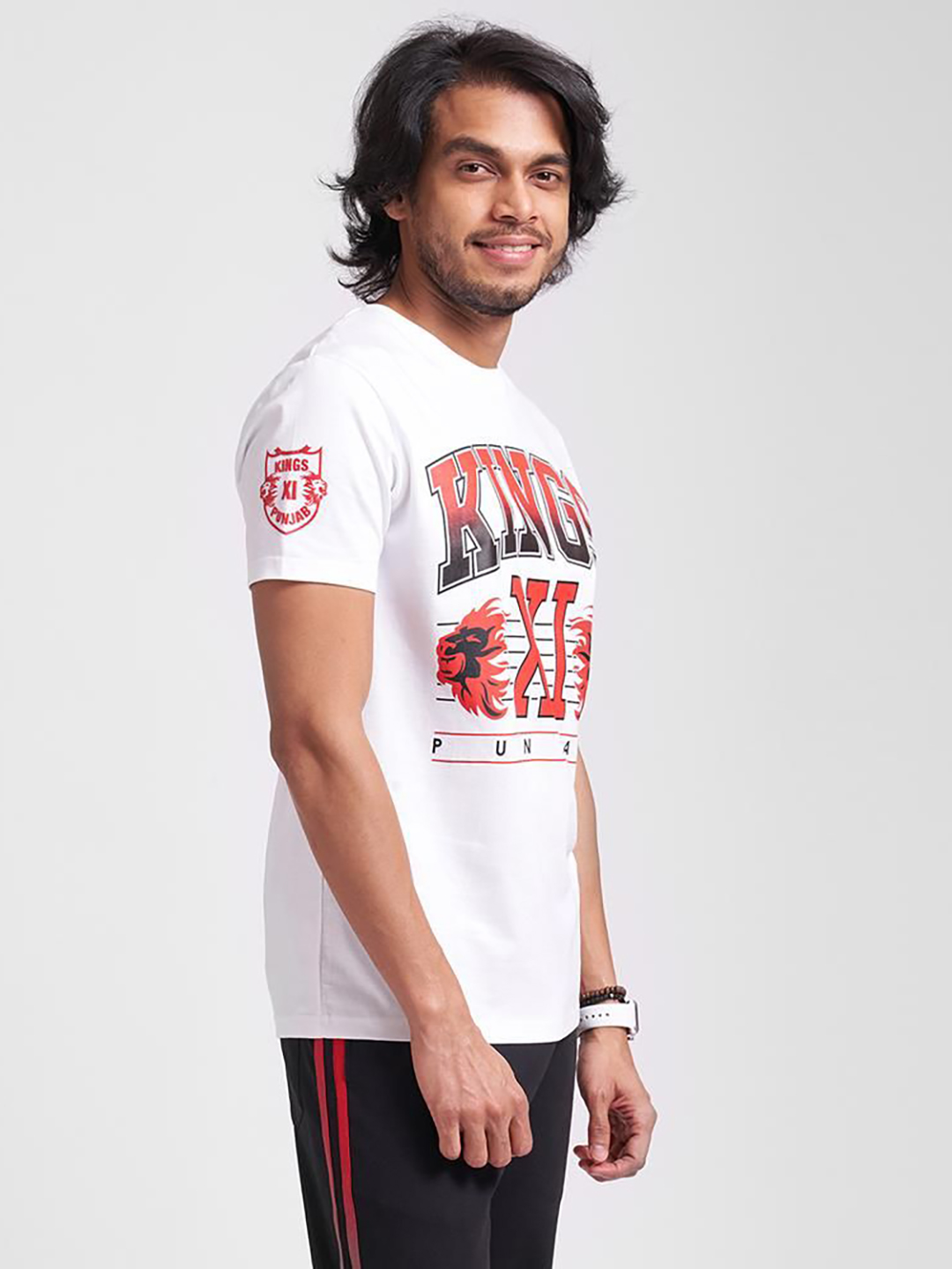 Kings XI Punjab Men White Typography Printed Half Sleeves Round Neck T-Shirt (2)