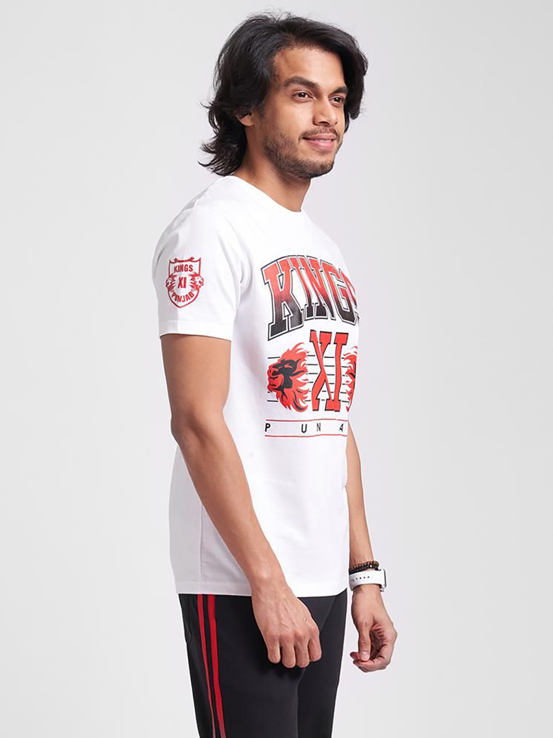Kings XI Punjab Men White Typography Printed Half Sleeves Round Neck T-Shirt (3)
