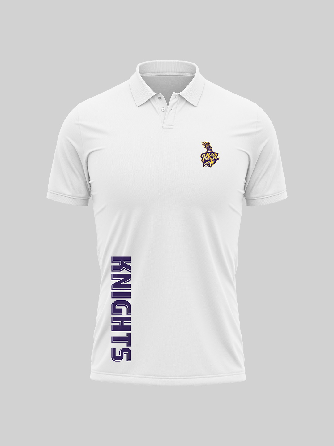 Kkr white polo t shirt clearance