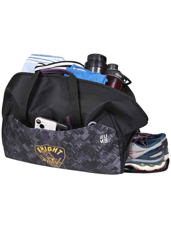 KKRxEUME Unisex Black Solid Duffle Bag with Shoe Compartment (3)