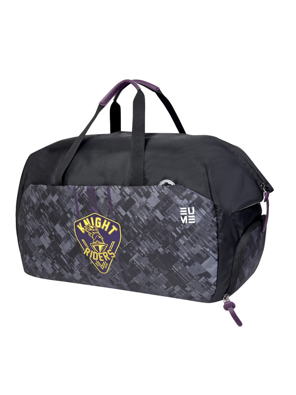 KKRxEUME Unisex Black Solid Duffle Bag with Shoe Compartment (5)