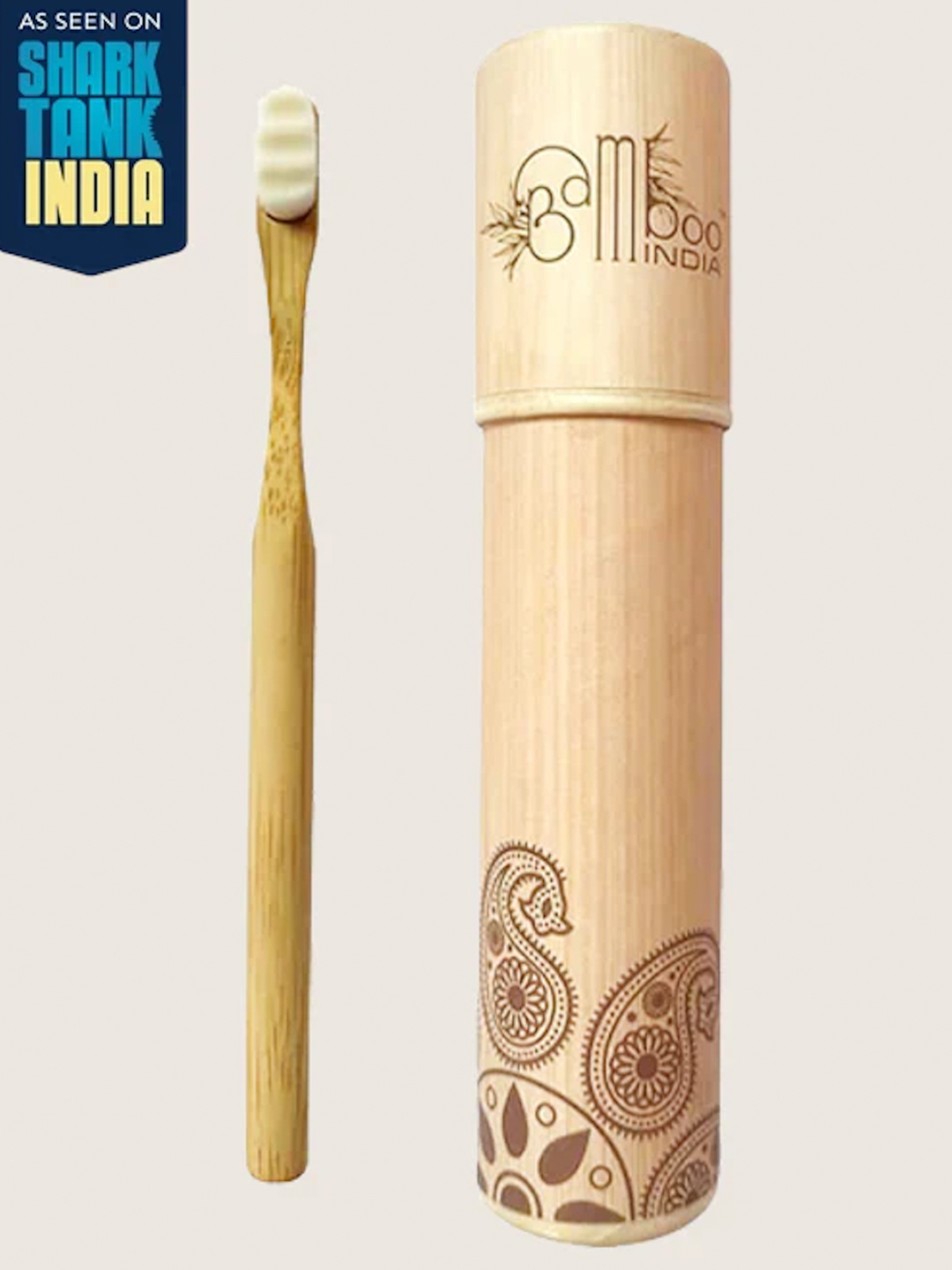 Kolkata Knight Riders Bamboo Toothbrush White Nano - Round Handle