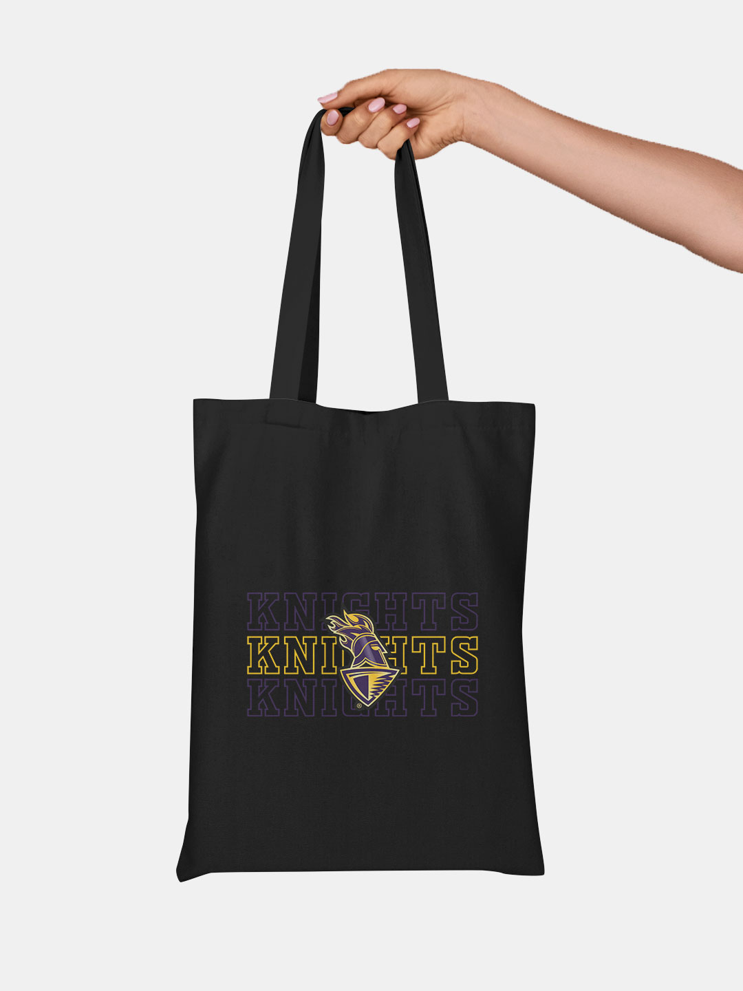 Kolkata Knight Riders Black and Purple Knight Riders Printed Canvas Casual Tote Bag - (Pack of 1) (1)