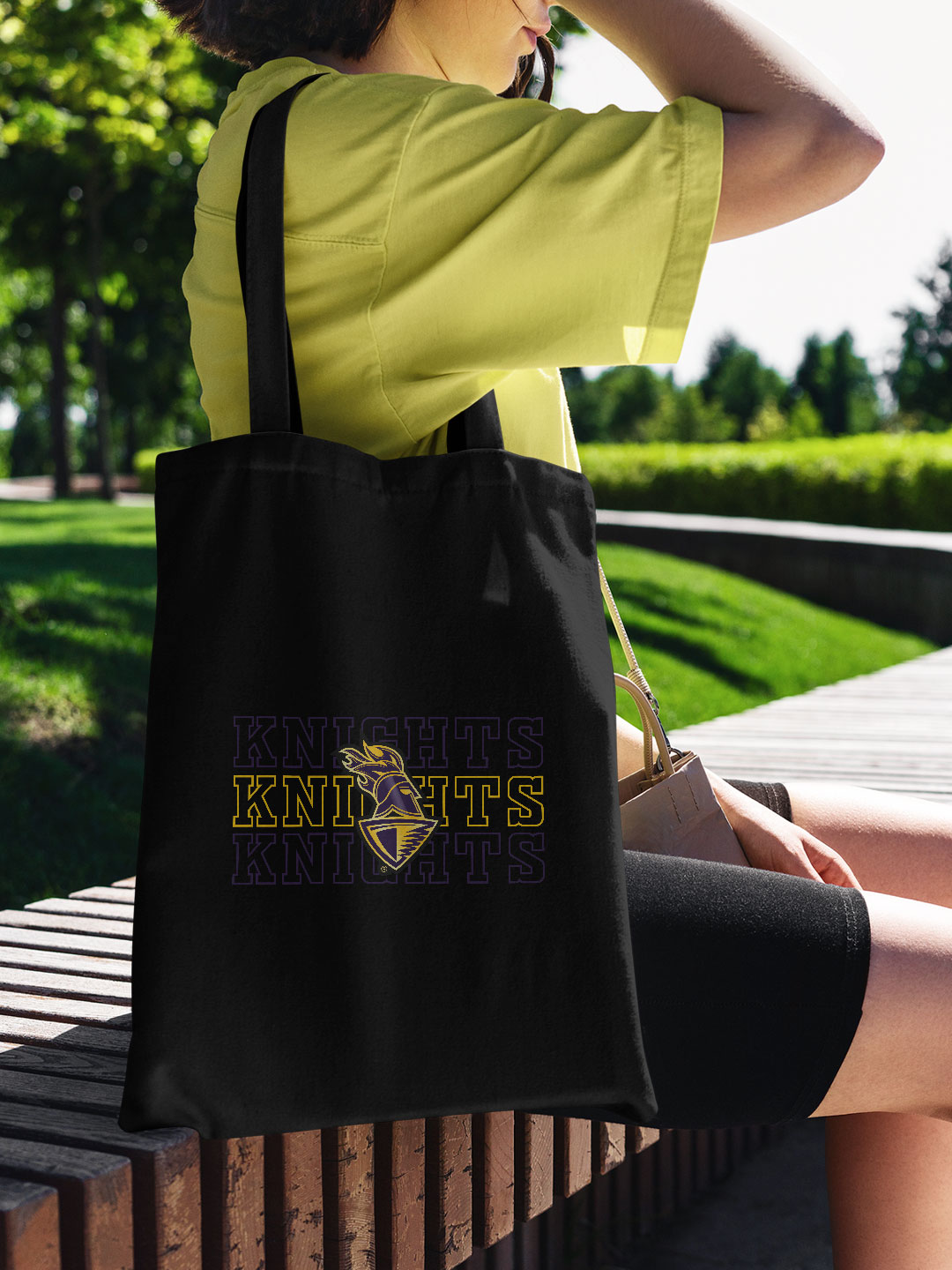 Kolkata Knight Riders Black and Purple Knight Riders Printed Canvas Casual Tote Bag - (Pack of 1) (2)