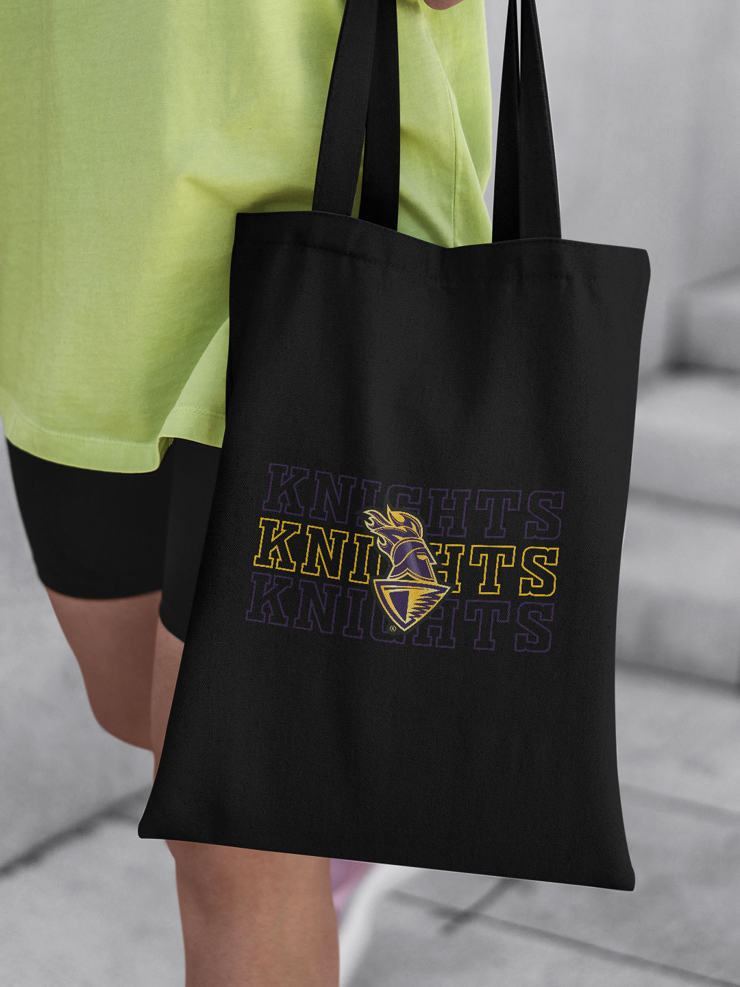 Kolkata Knight Riders Black and Purple Knight Riders Printed Canvas Casual Tote Bag - (Pack of 1) (3)