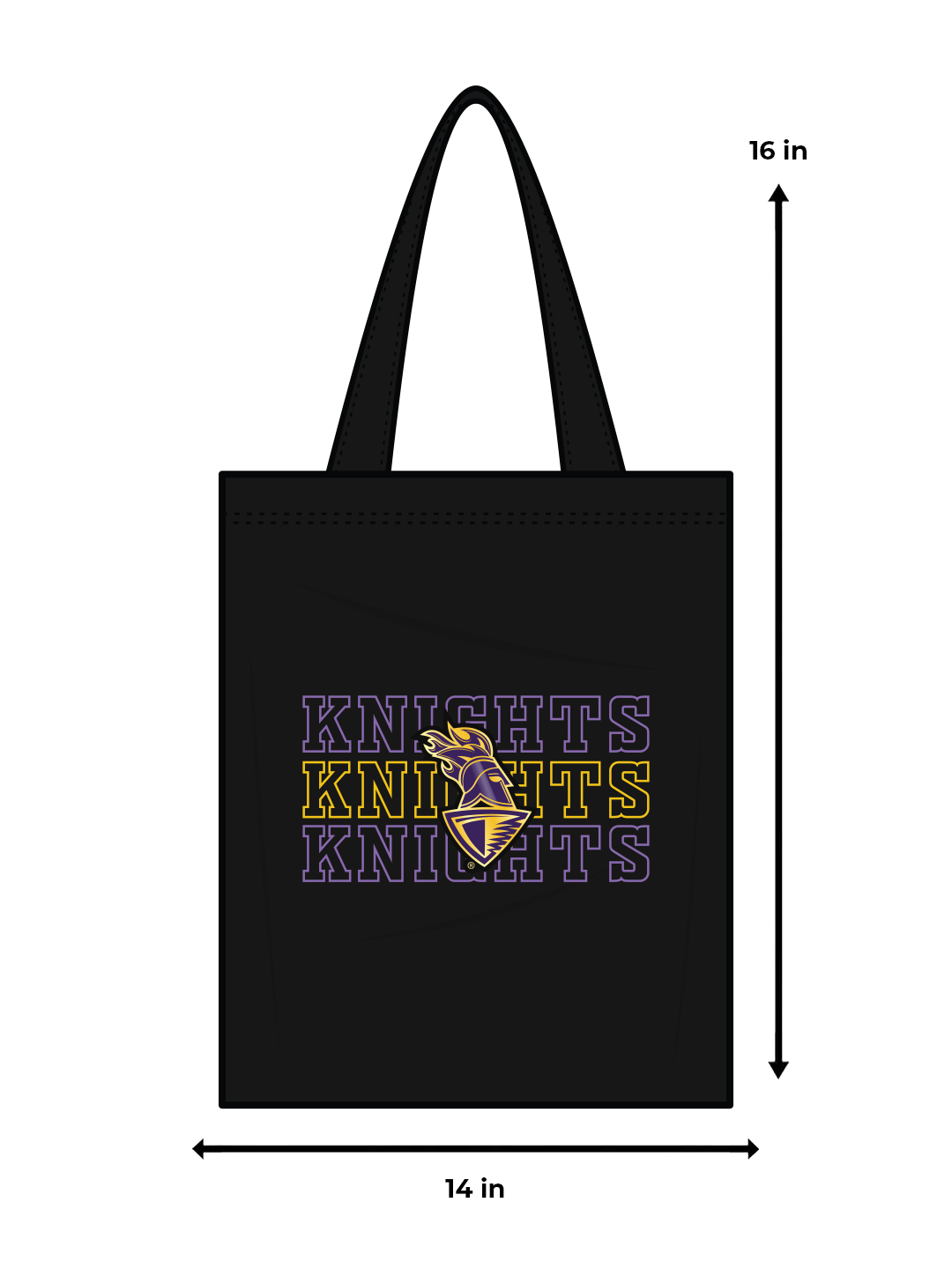 Kolkata Knight Riders Black and Purple Knight Riders Printed Canvas Casual Tote Bag - (Pack of 1) (6)