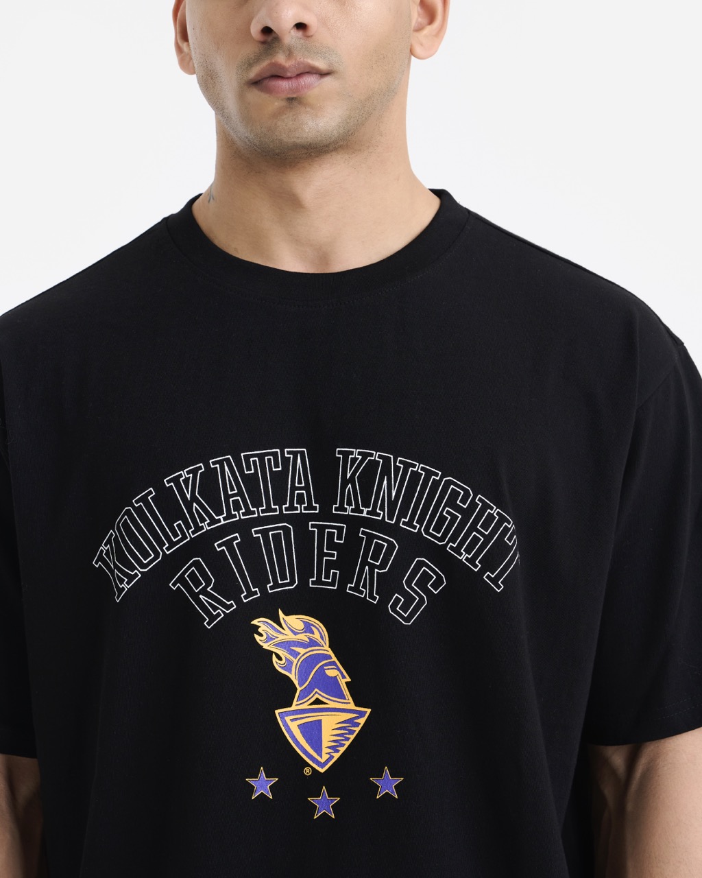 Kolkata Knight Riders Black Casual Half Sleeves Round Neck Cotton T-Shirt (2)