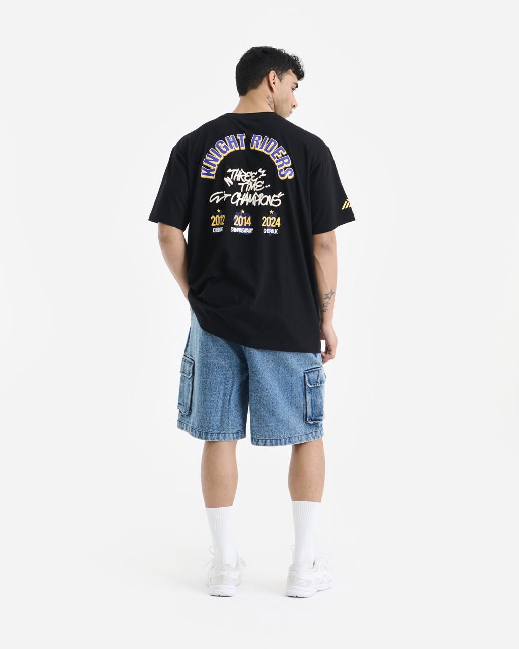 Kolkata Knight Riders Black Casual Short Sleeve Round Neck Cotton T-Shirt (5)