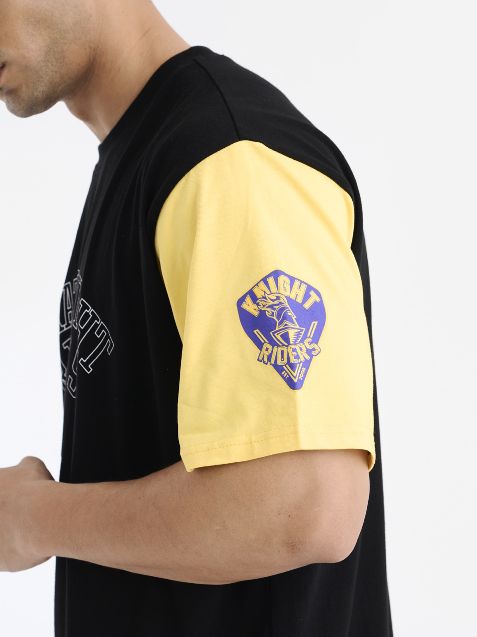 Kolkata Knight Riders Black Casual Short Sleeve Round Neck Cotton T-Shirt (7)