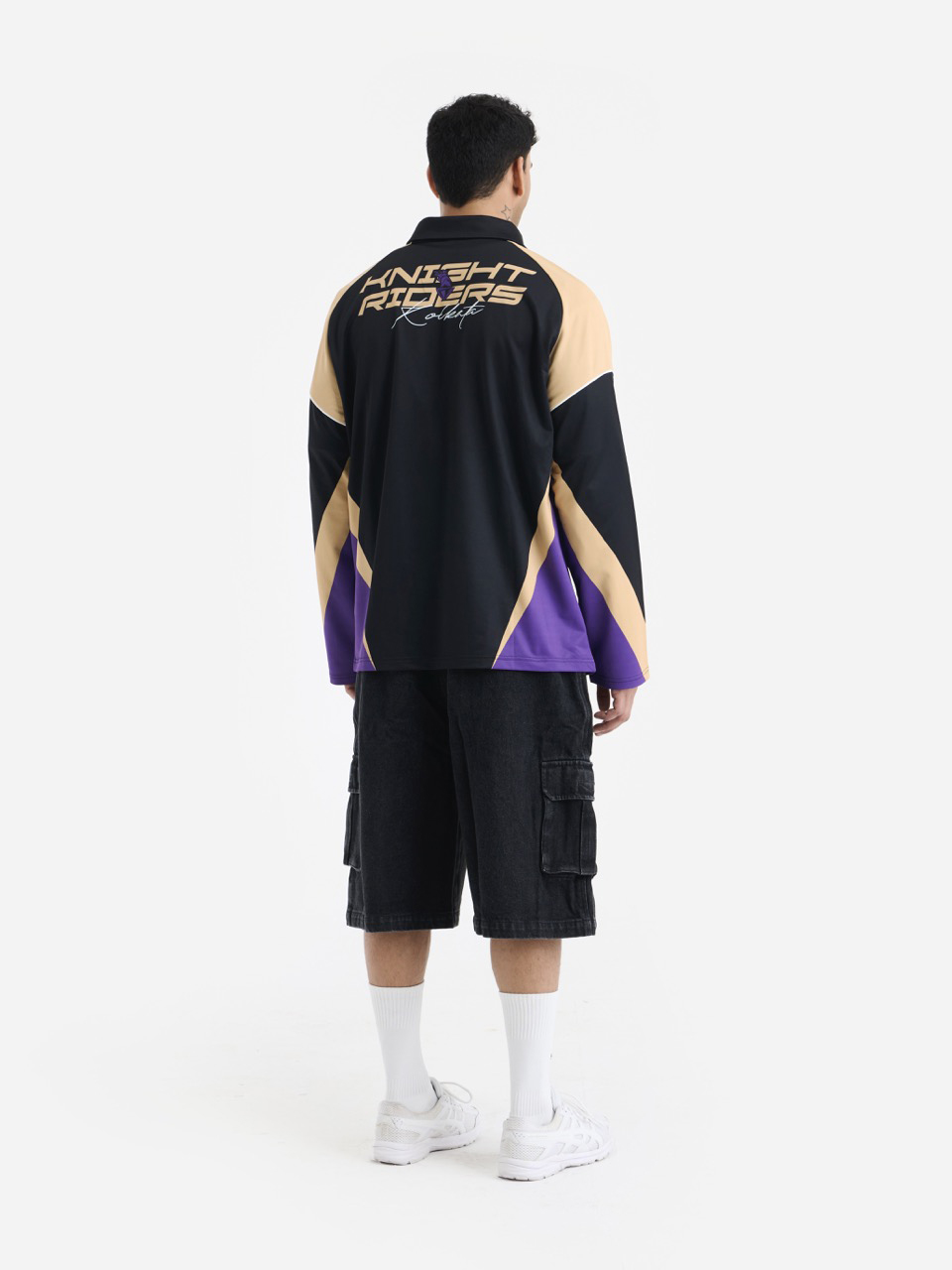 Kolkata Knight Riders Unisex Black Purple Printed Long Sleeves Racer T-shirt (4)
