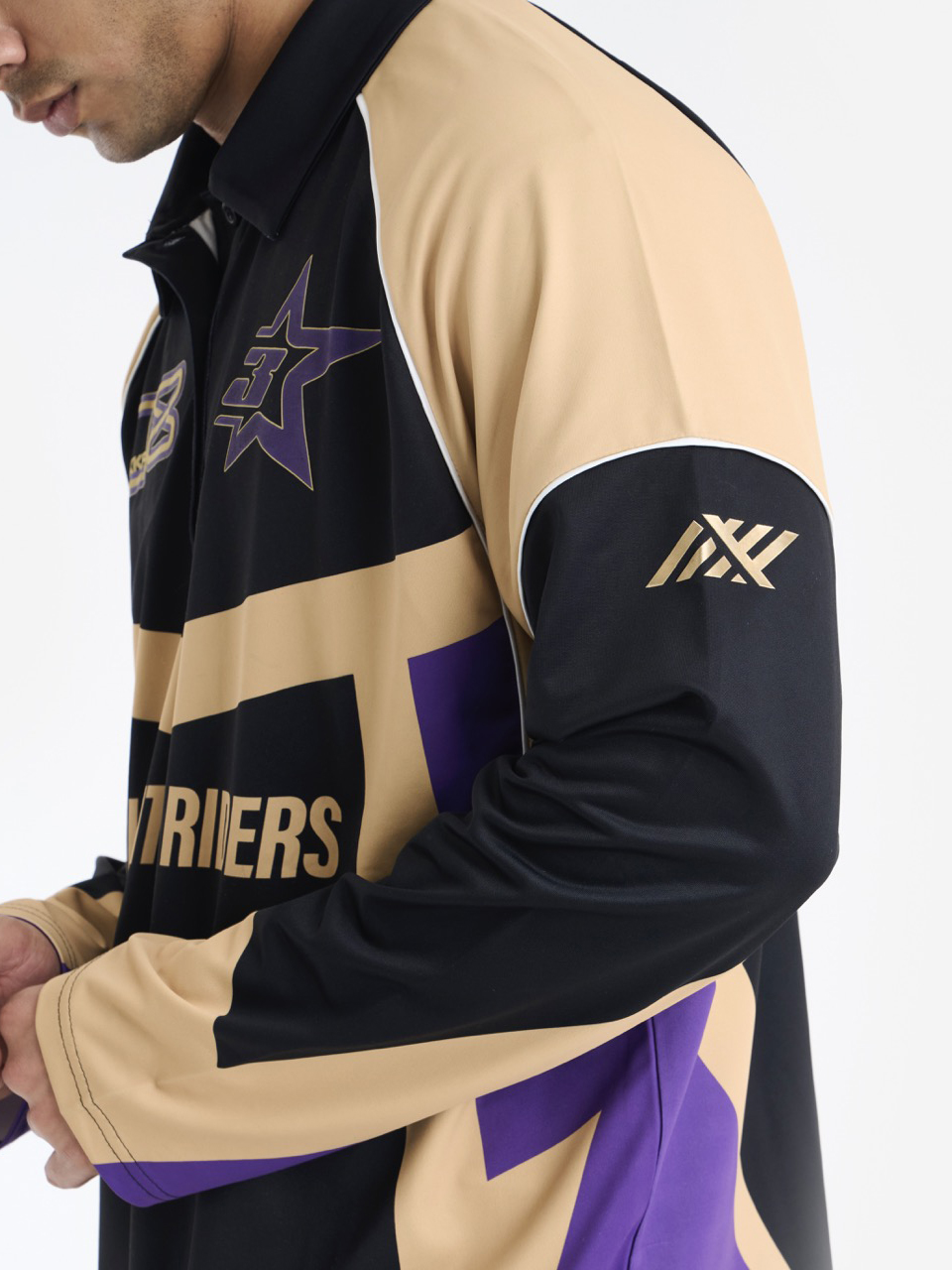 Kolkata Knight Riders Unisex Black Purple Printed Long Sleeves Racer T-shirt (7)