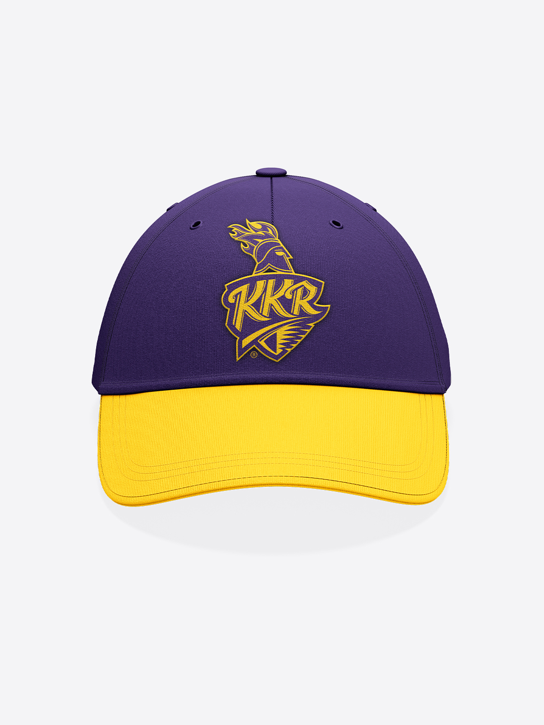 Kolkata Knight Riders Blue and Yellow Printed Golden Embroidered Cotton Baseball Cap with Buckle Closure (1)