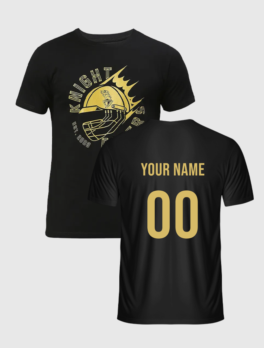 Boys Black Printed Half Sleeves Round Neck Cotton T-Shirt: Customised With Your Name By FanCode