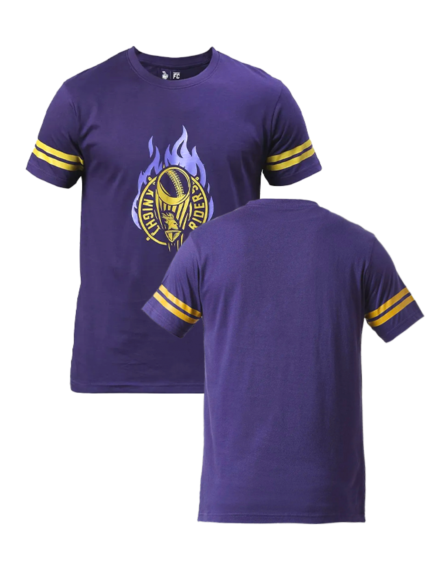 Kolkata Knight Riders Boys Purple Printed Half Sleeves Cotton Round Neck Cotton T-Shirt: Customised With Your Name By Fa (3)