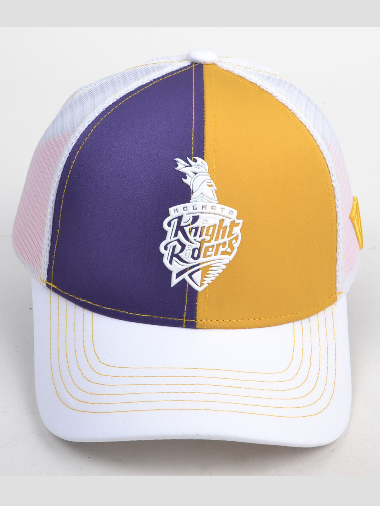 Kolkata Knight Riders Dual Tone Premuim Silicon Logo Black White Cap
