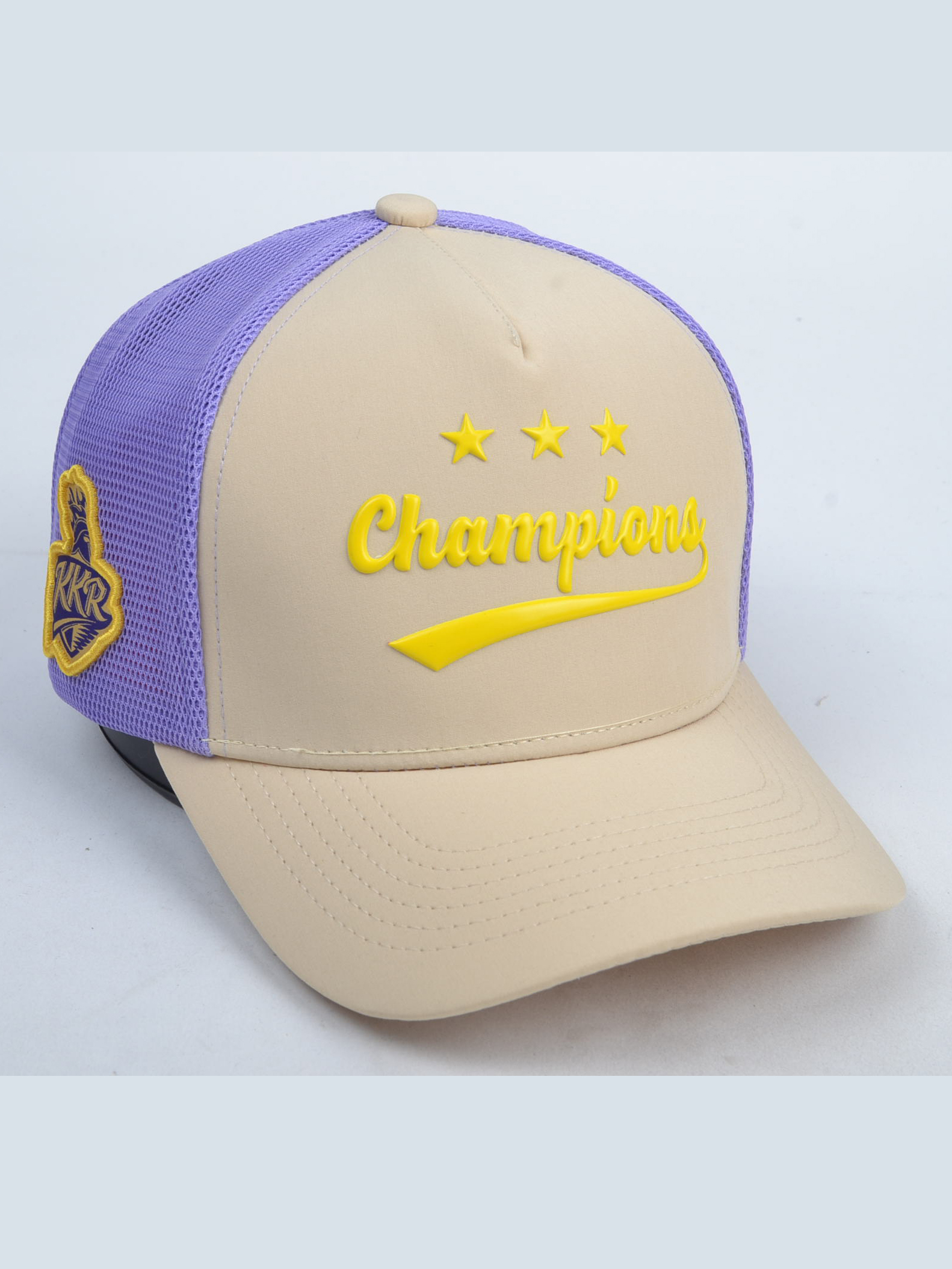 Kolkata Knight Riders Exclusive Champion Silicon Trucker Purple Cream Cap (6)