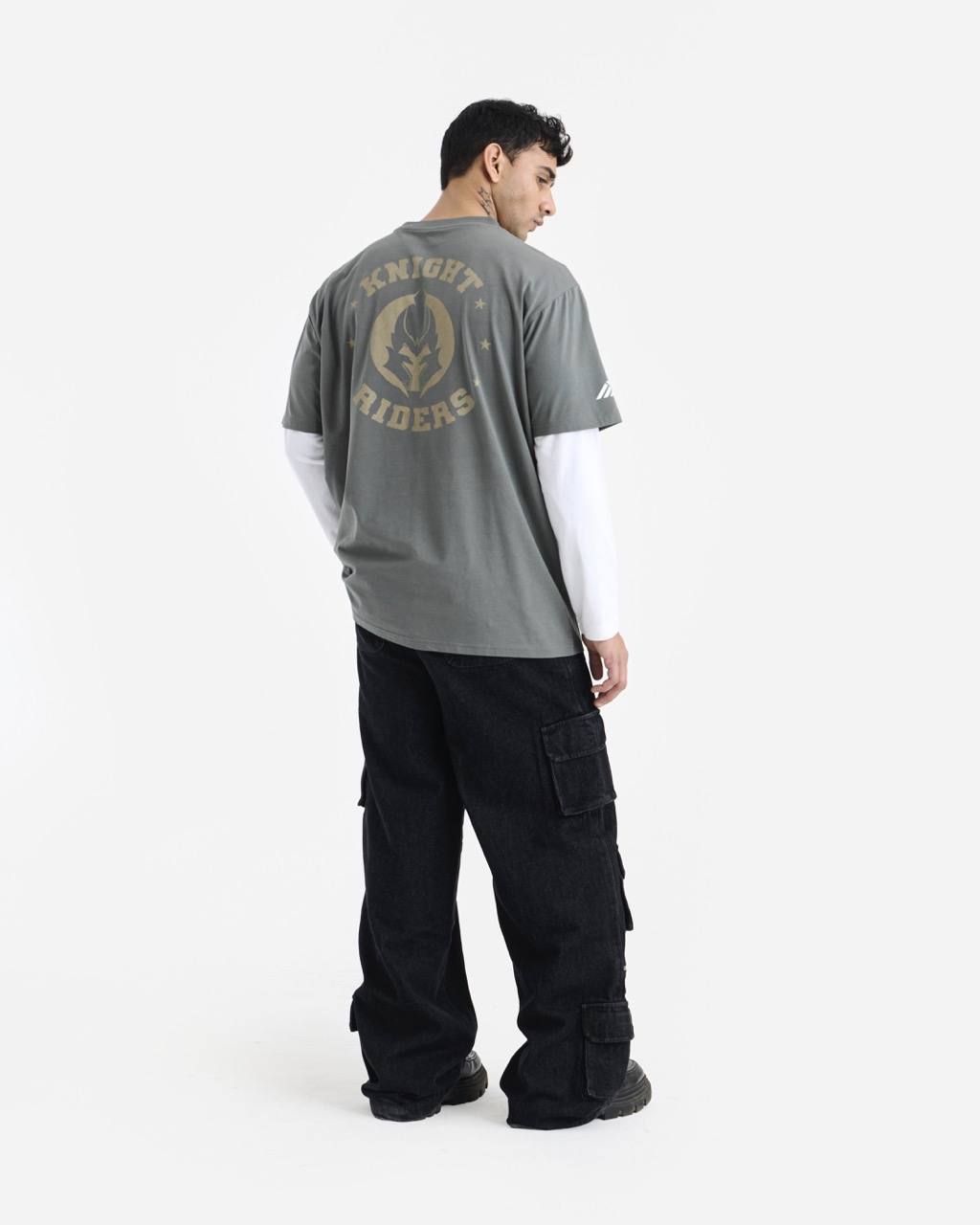 Kolkata Knight Riders Grey Casual Half Sleeves Round Neck Cotton T-Shirt (8)