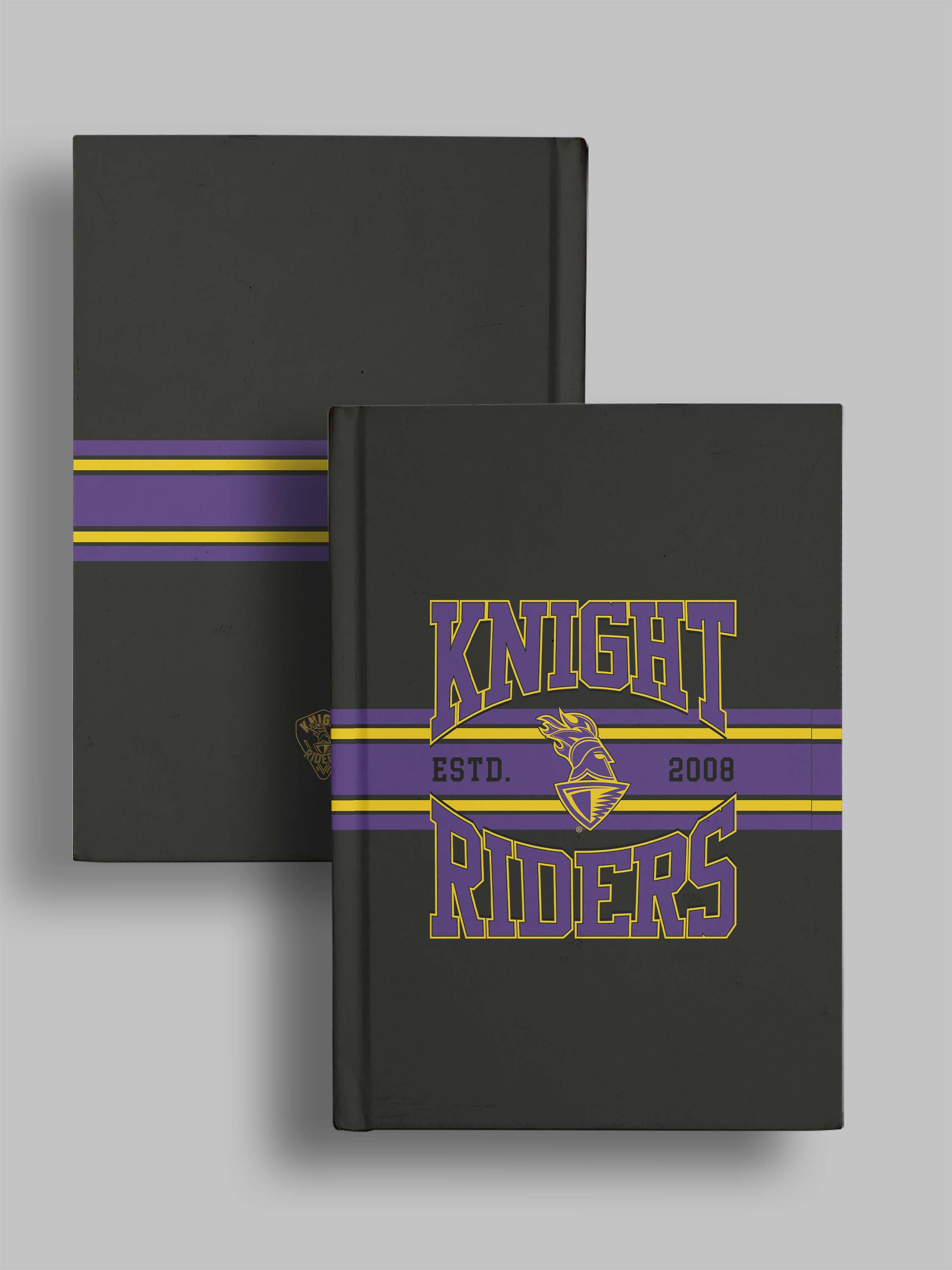 Kolkata Knight Riders Hardbound Cover, A5 Ruled 100 Pages, Easy to Carry, Notebook for Home, Office, Travel Diary - Pack (3)