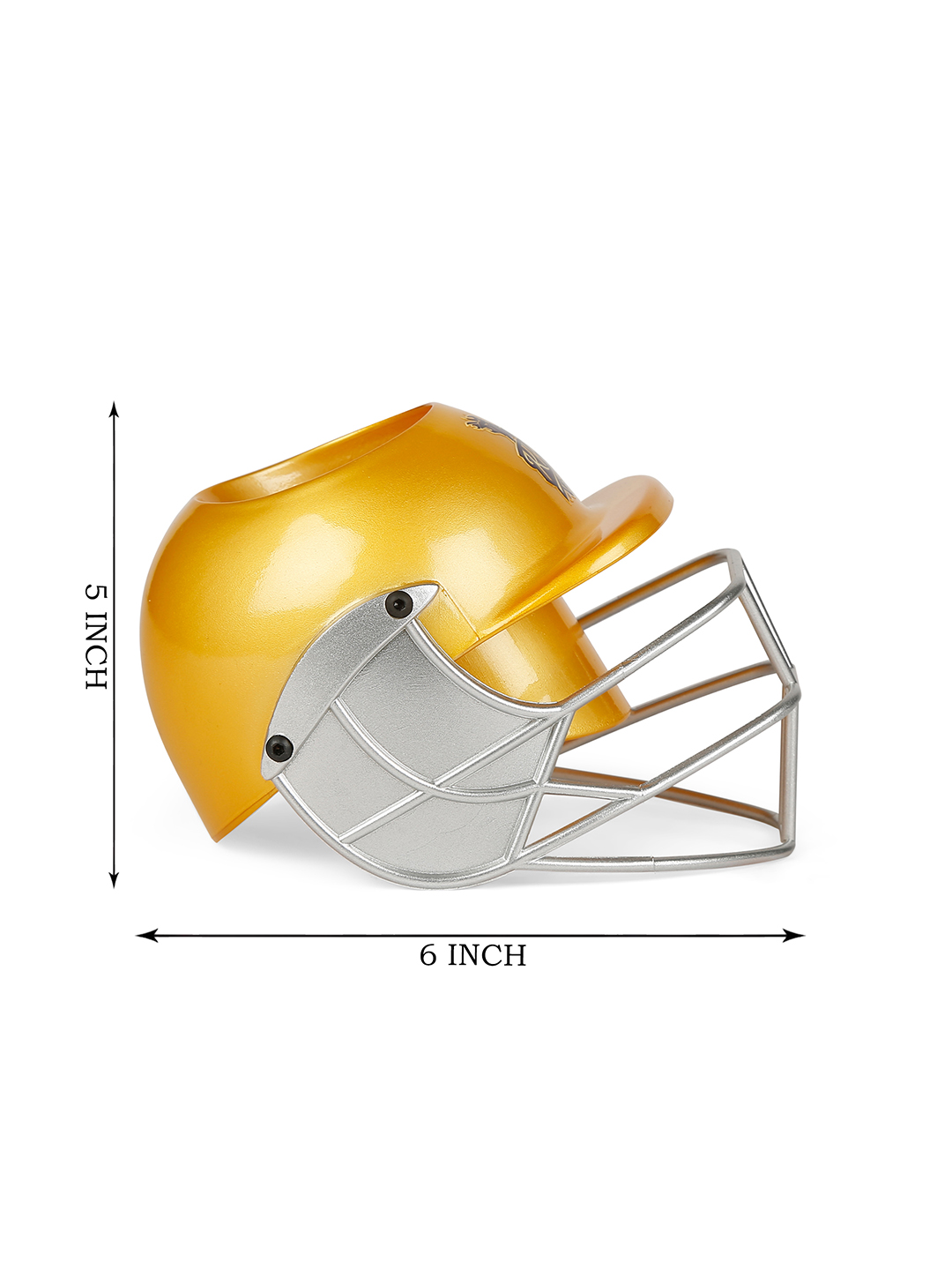 Kolkata Knight Riders Helmet Shaped Gold Logo Printed Pen and Pencil Stand, Pen Holder For Office and Home (11)